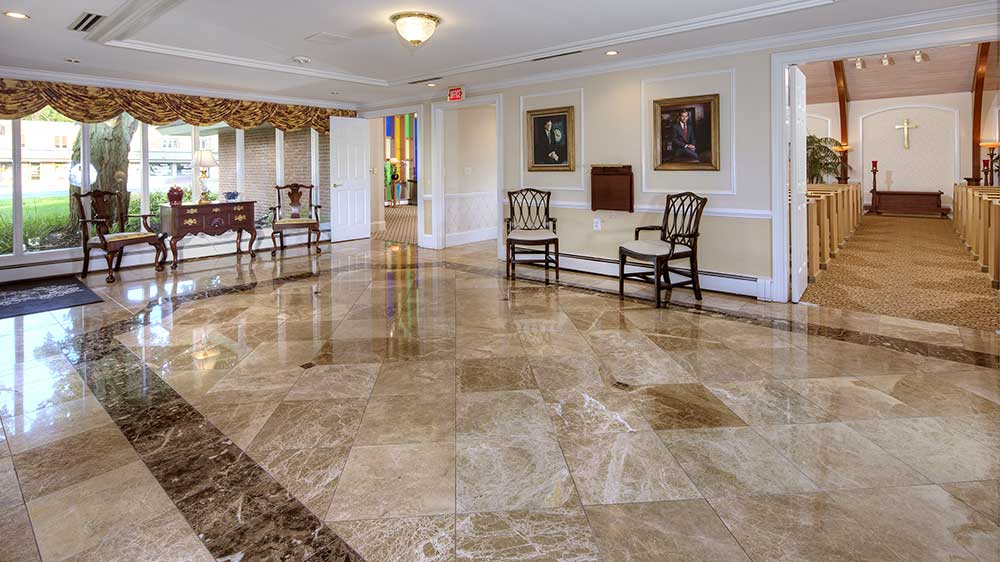 Lobby area of Chandler Funeral Home and Crematory at Wilmington, Delaware